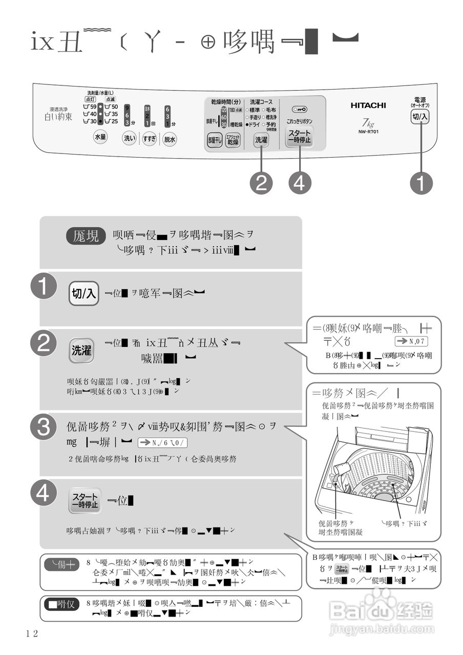 HITACHI NW-R701洗衣机说明书:[4]