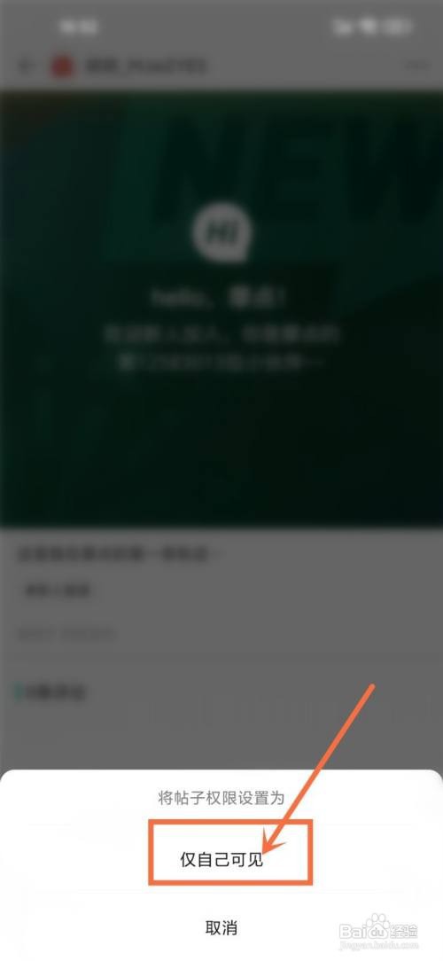 如何使用摩点APP将帖子设置仅自己可见？