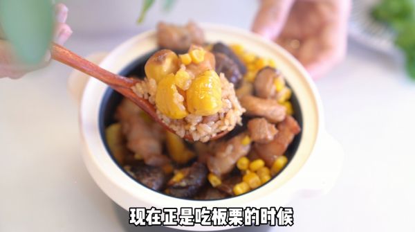 板栗香菇五花肉焖饭