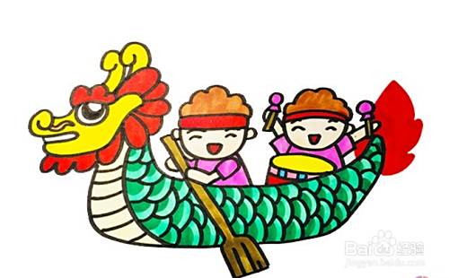 卡通小人赛龙舟简笔画教程 百度经验 卡通小人赛龙舟简笔画教程 百度经验