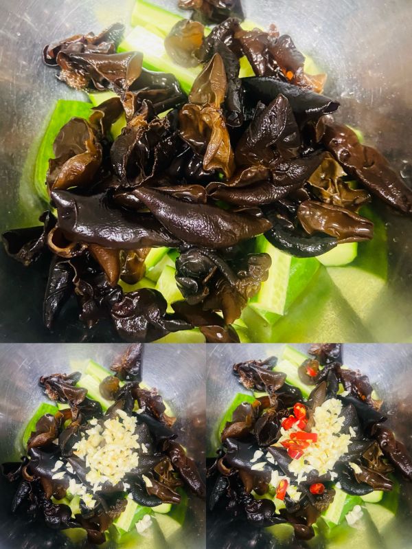 捞汁木耳拌黄瓜