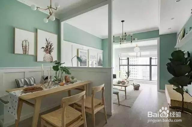 116平清新薄荷绿北欧风格装修效果图