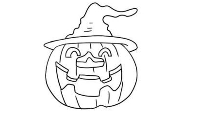 可爱彩色万圣节南瓜灯简笔画怎么画