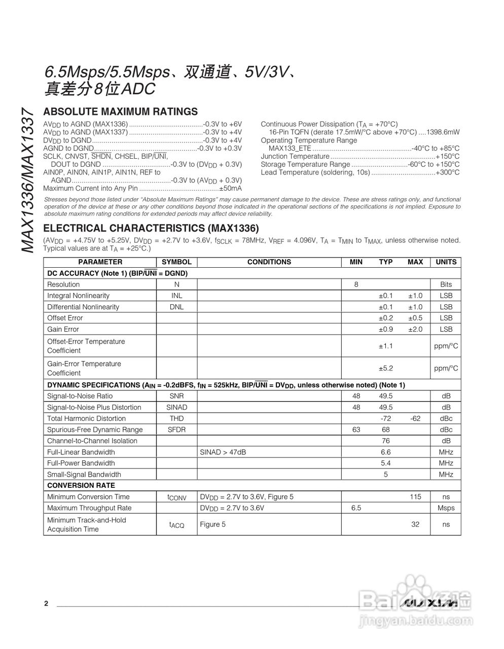 MAXIM MAX1336/MAX1337转换器说明书:[1]