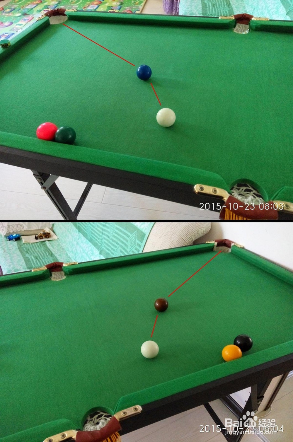 用最低成本练习台球进球点记忆和击球姿势方法