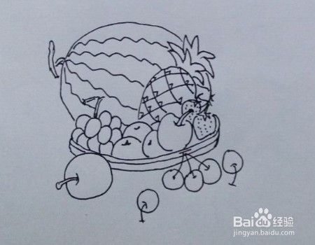 水果拼盘画法教程（1）怎么画，如何画水果拼盘