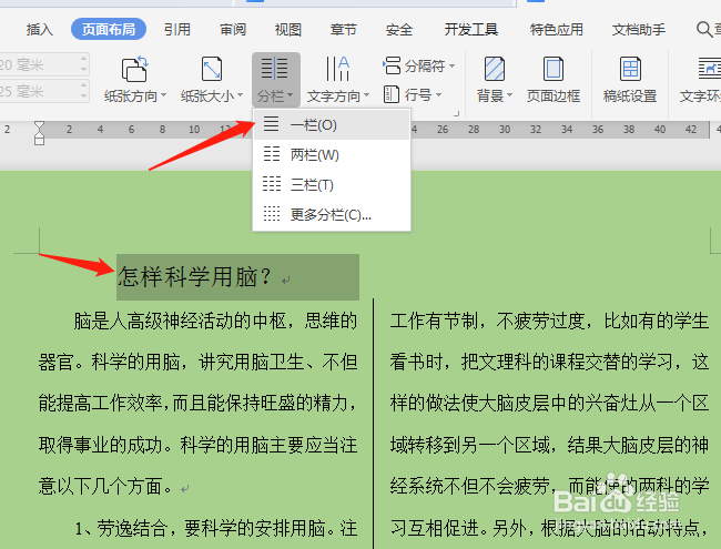 怎样设置WPS2019的分栏效果