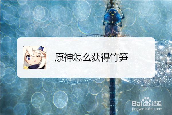 原神怎么获得竹笋