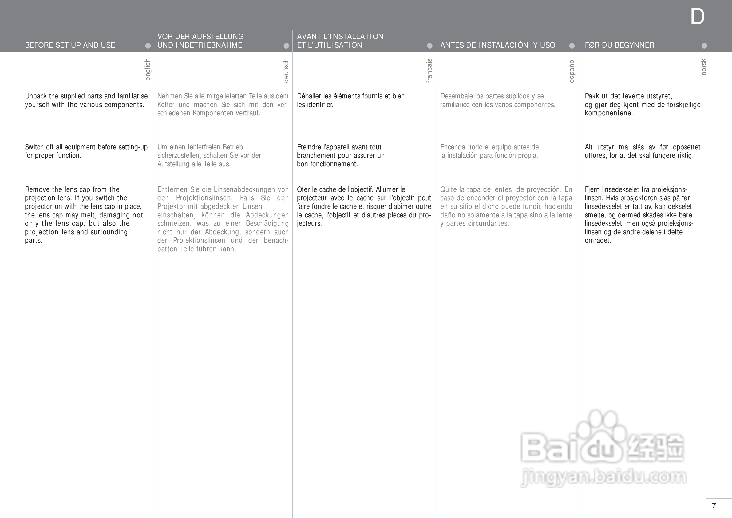projectiondesign EVO XGA投影机说明书:[1]