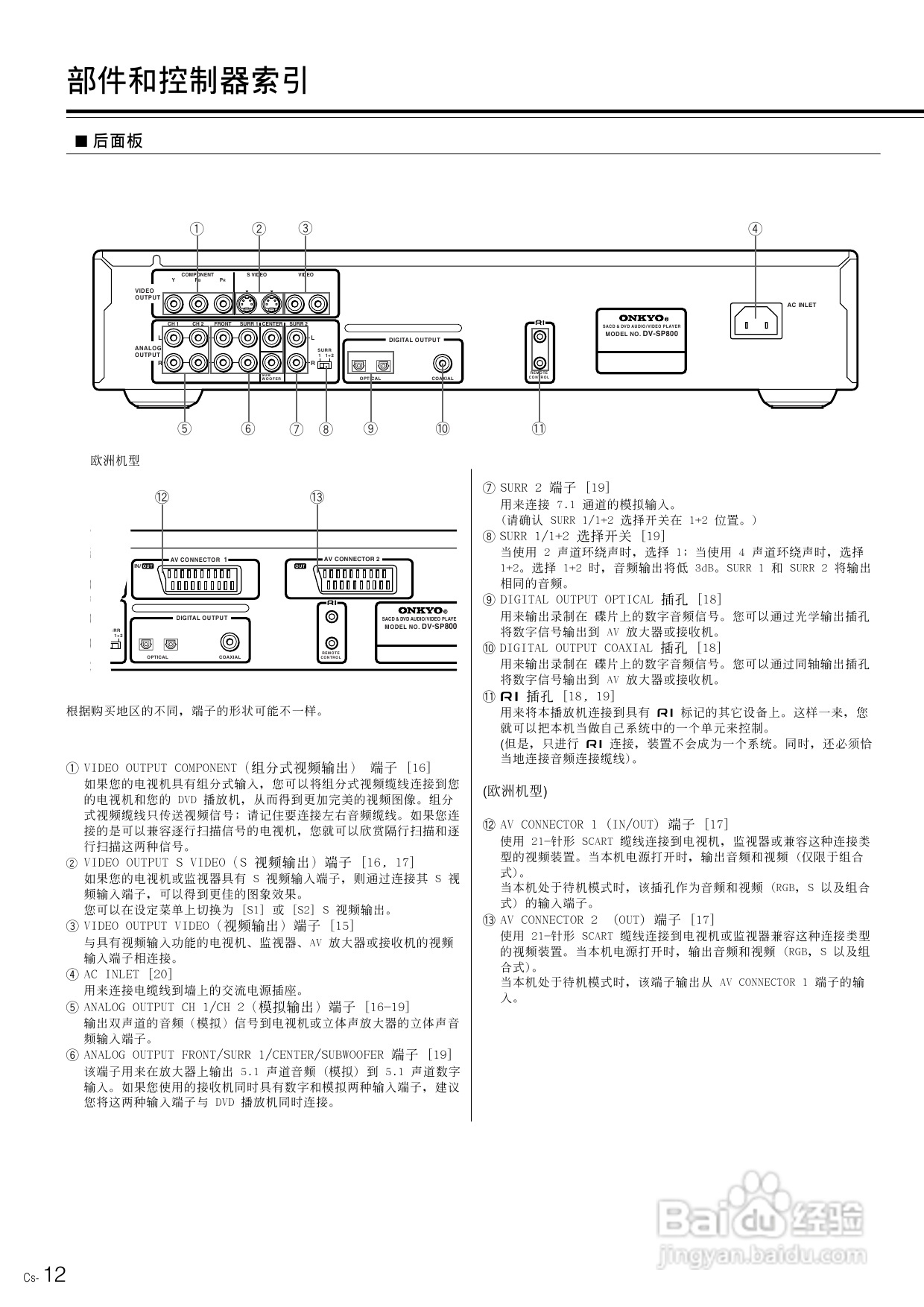 安桥DVD播放机DV-SP800型使用说明书:[1]