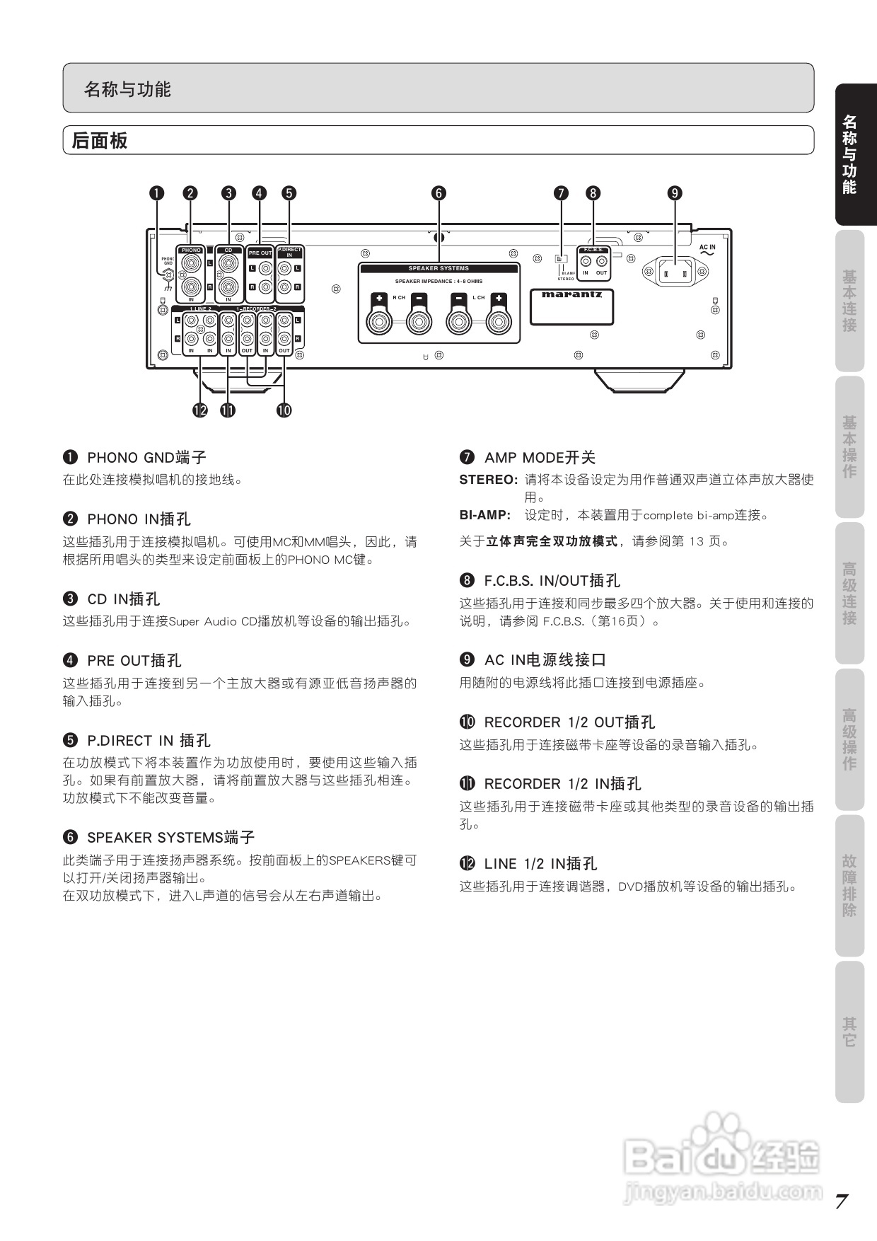 功放机使用说明图解图片