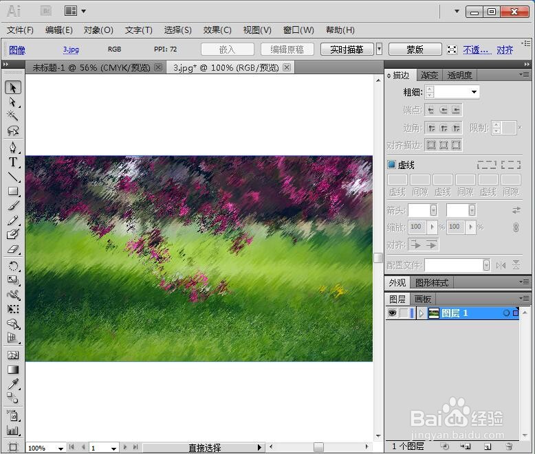 怎样在AI中给图片添加喷色描边效果