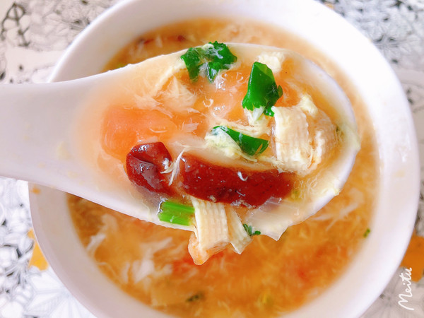 西红柿豆皮蛋花汤