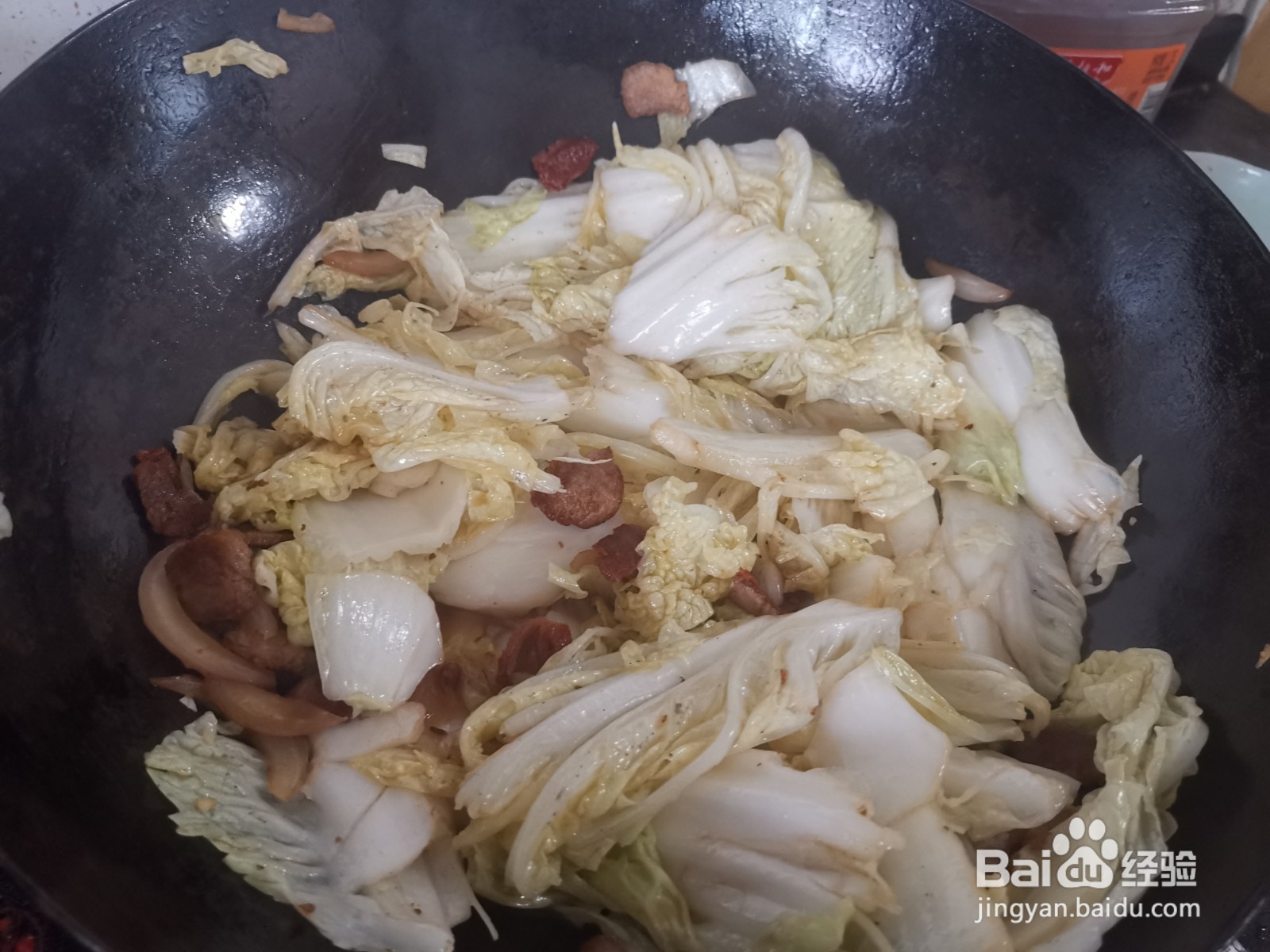 猪肉大虾炒白菜片
