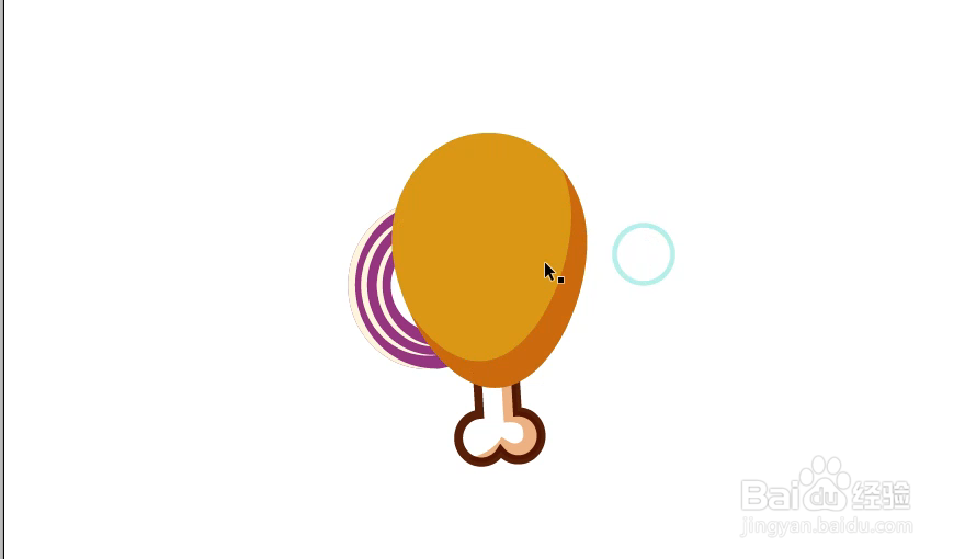 怎样在illustrator中绘制鸡腿小图标