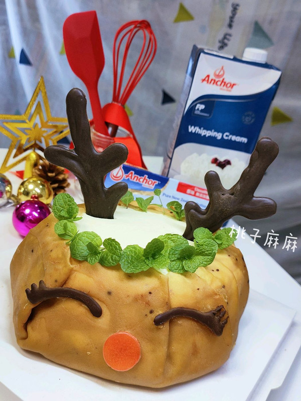 圣诞麋鹿榴莲千层蛋糕