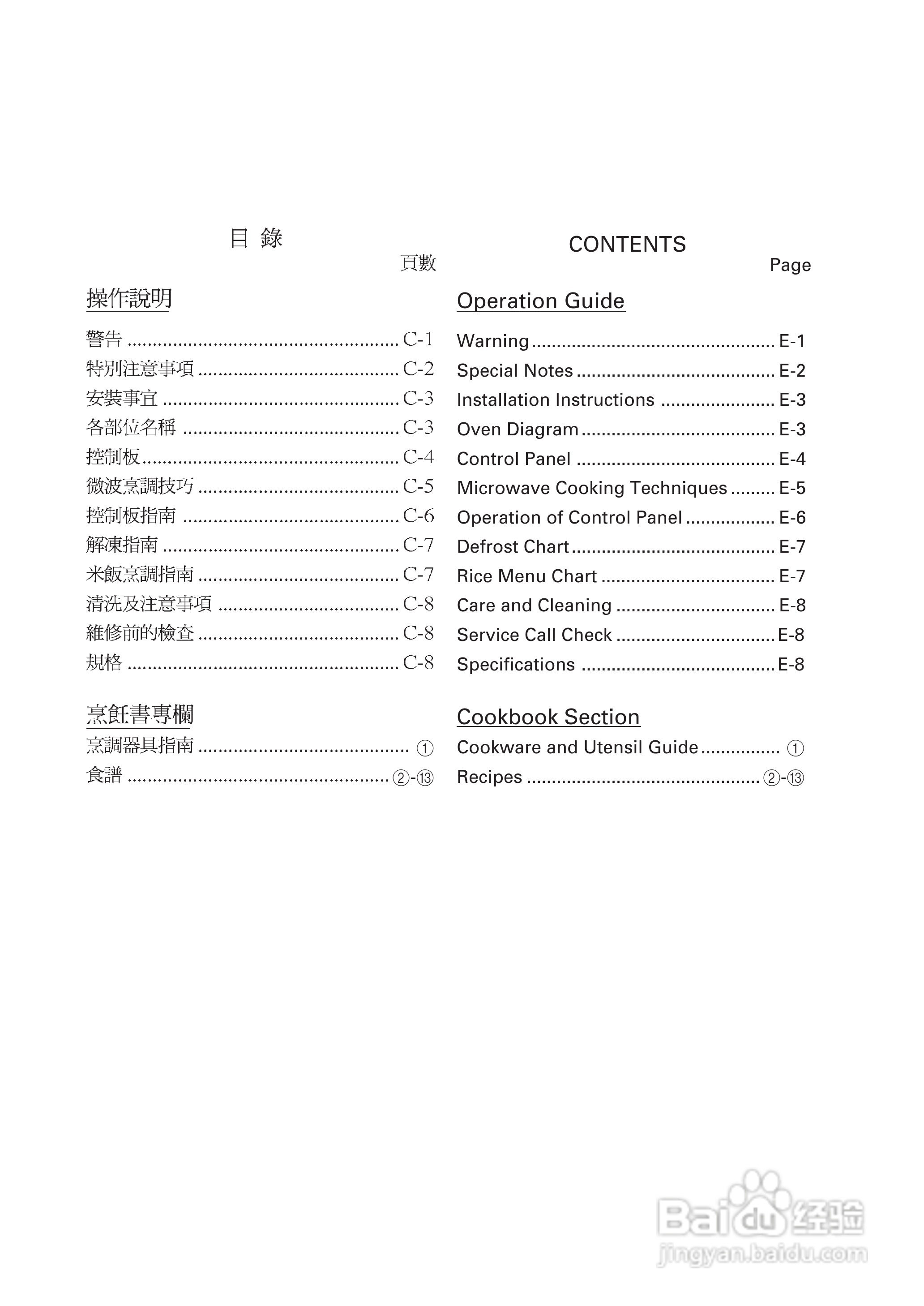 声宝R-202E型微波炉说明书:[1]