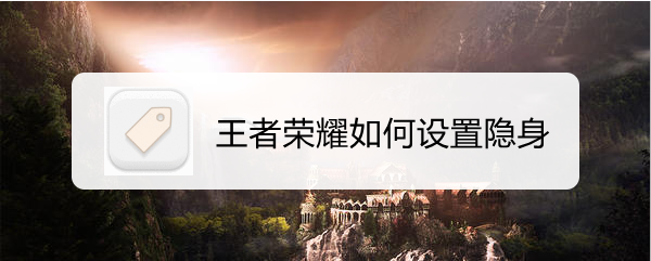 王者荣耀如何设置隐身