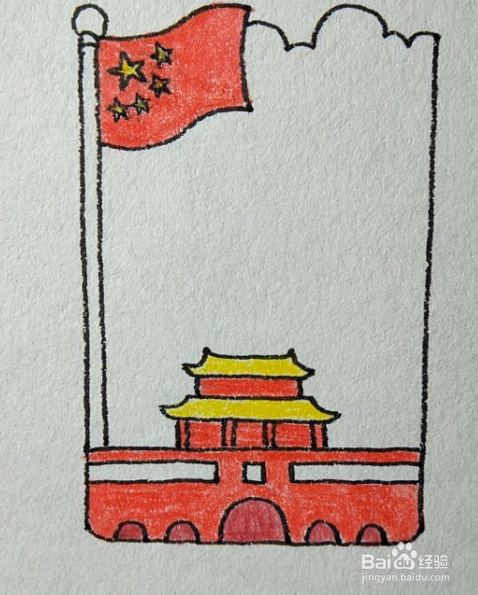 国庆天安门怎么画