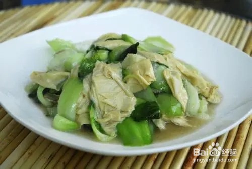 小松菜炒油豆皮