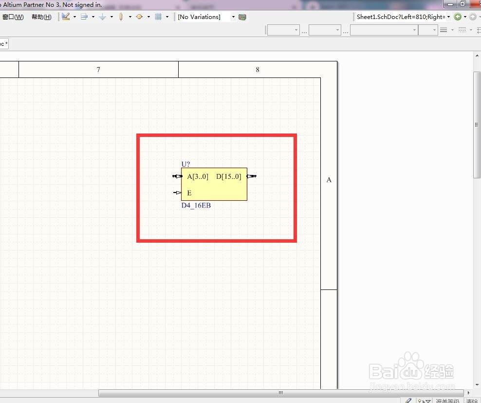 如何在AD中放置4转16总线使能解码器？