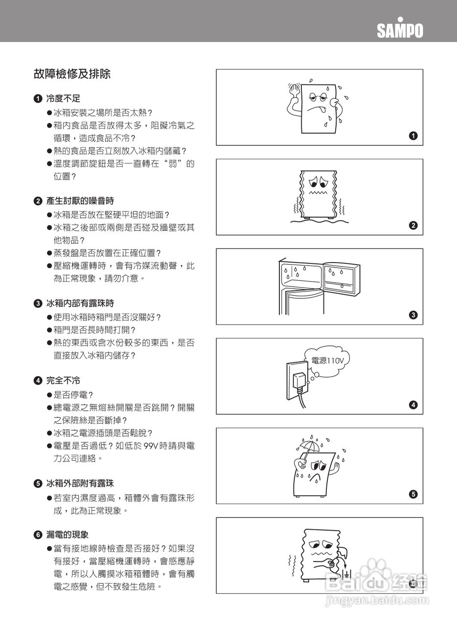 SAMPO SR-F541DV冰箱使用说明书