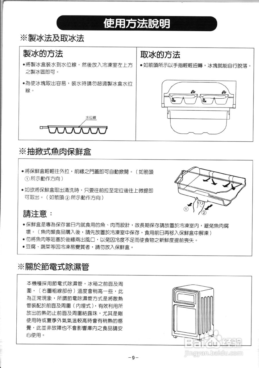 歌林KR-LN256型电冰箱使用说明书