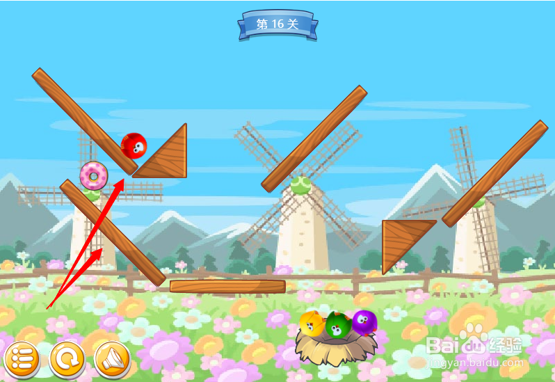 小游戏泡泡鸟历险记第16关