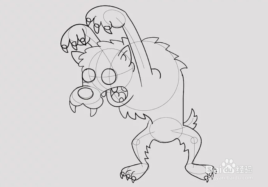 如何画卡通狼人?