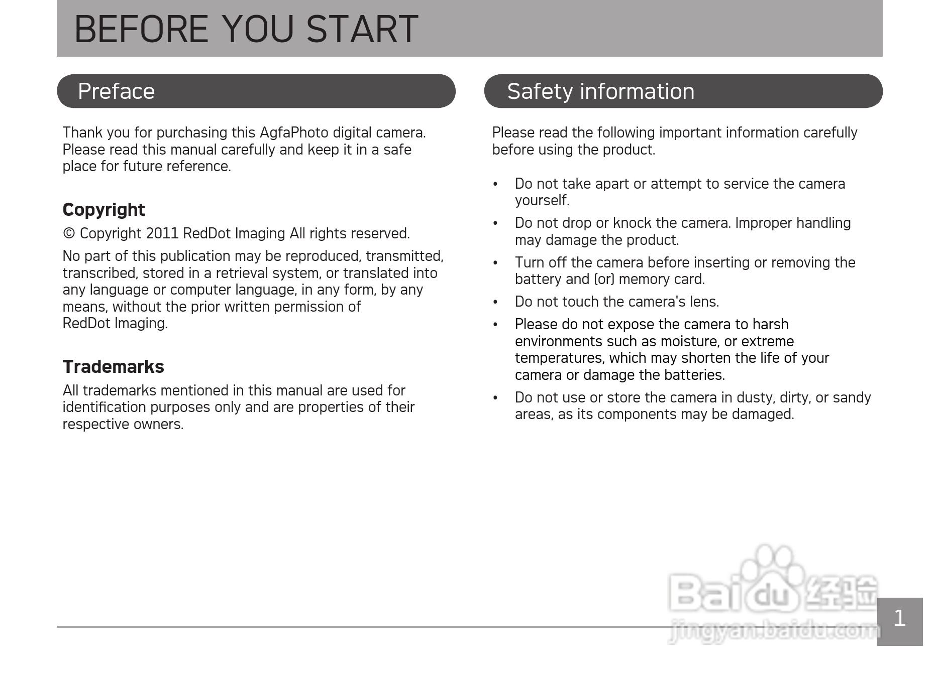 爱克发AgfaPhoto OPTIMA 145数码相机使用说明书:[1]