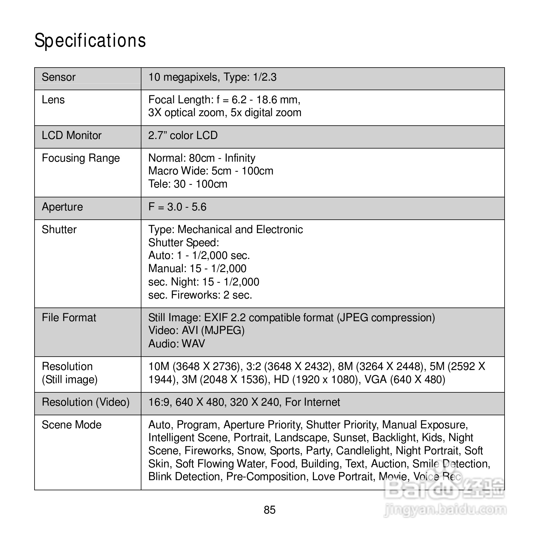 爱克发Compact 100数码相机使用说明书:[10]