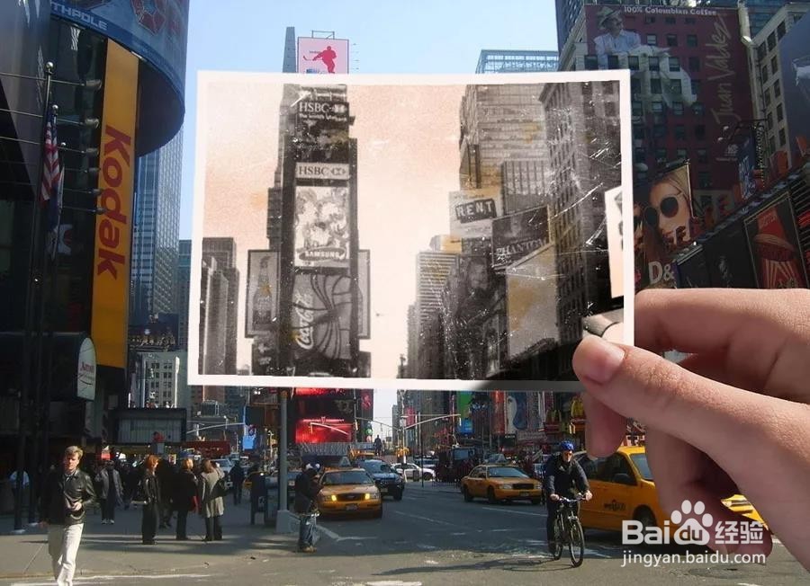 PS教程案例｜制作创意手拿老照片对比场景