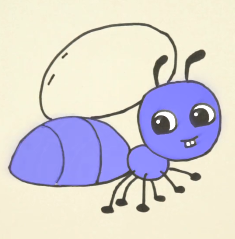 手工简笔画——怎么画背米粒的小蚂蚁