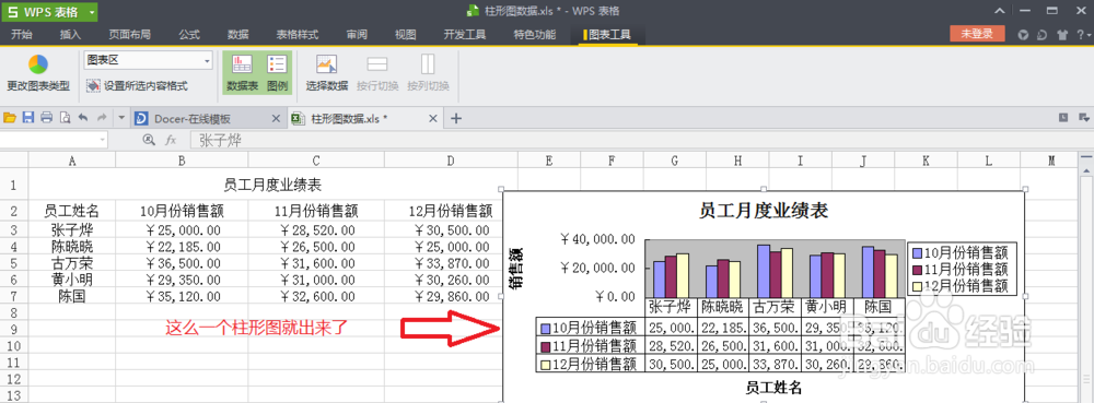 WPS 如何绘制柱形图
