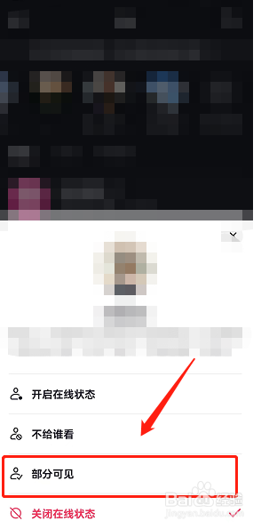 抖音在线状态部分可见怎么设置