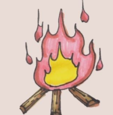 手绘火堆简笔画