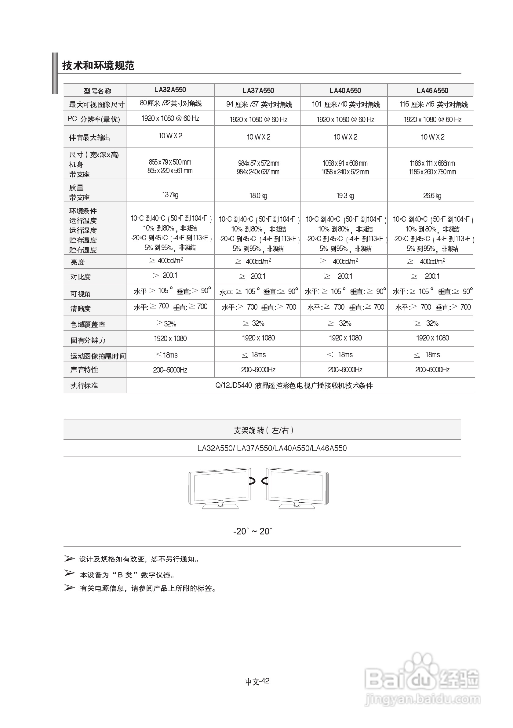 三星LA40A550P1R液晶彩电使用说明书:[5]