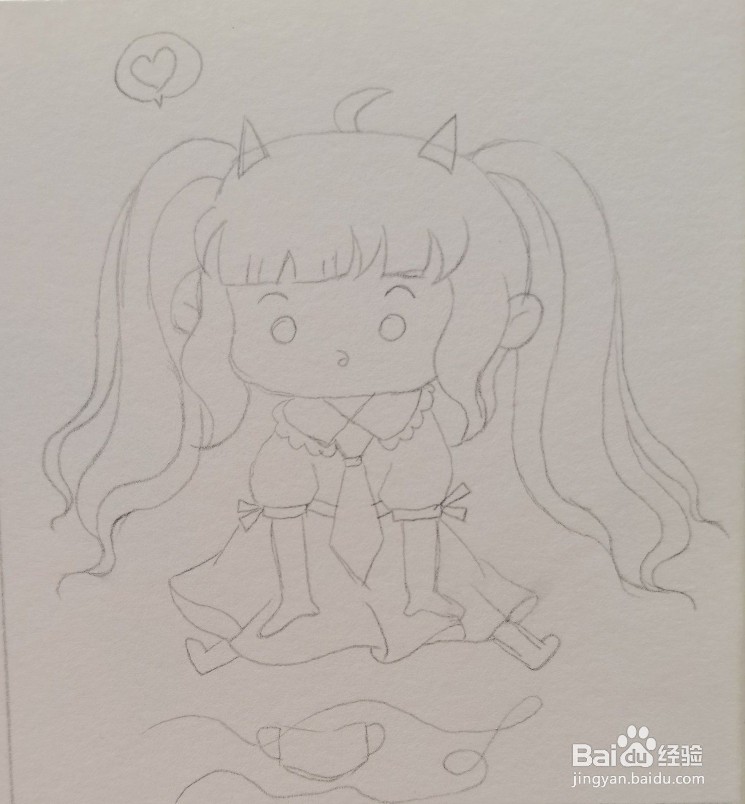 怎样画黑白动漫女孩