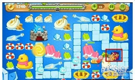 保卫萝卜2第49关攻略 冰川49宝石金萝卜教程