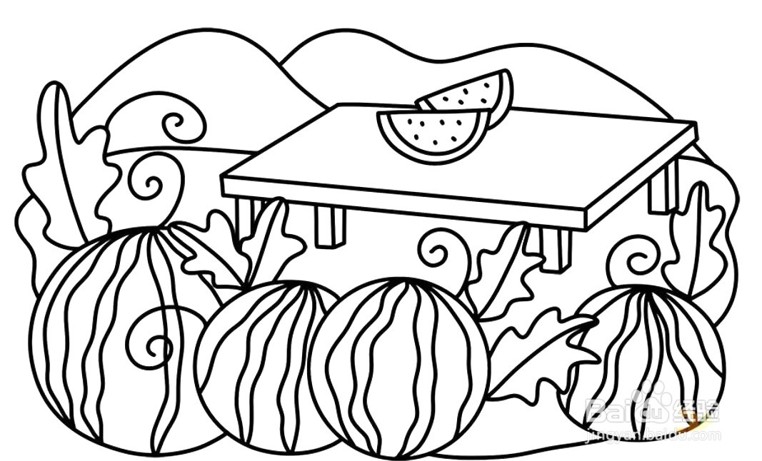 夏天西瓜的简笔画怎么画