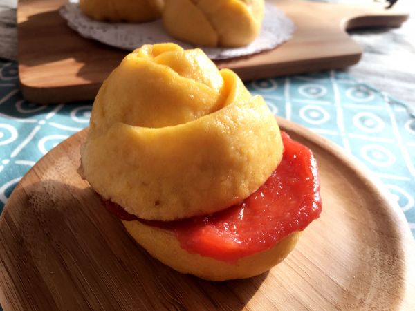 胡萝卜玫瑰花馒头