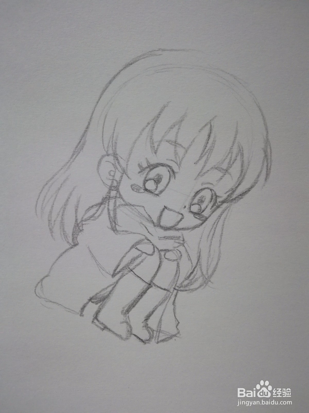 怎么画一个蹲坐着的Q版漫画人物