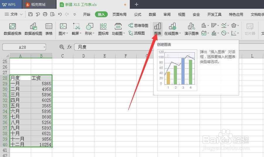 怎样在Excel表格中插入图表