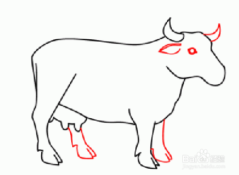 十二生肖中的牛怎么画