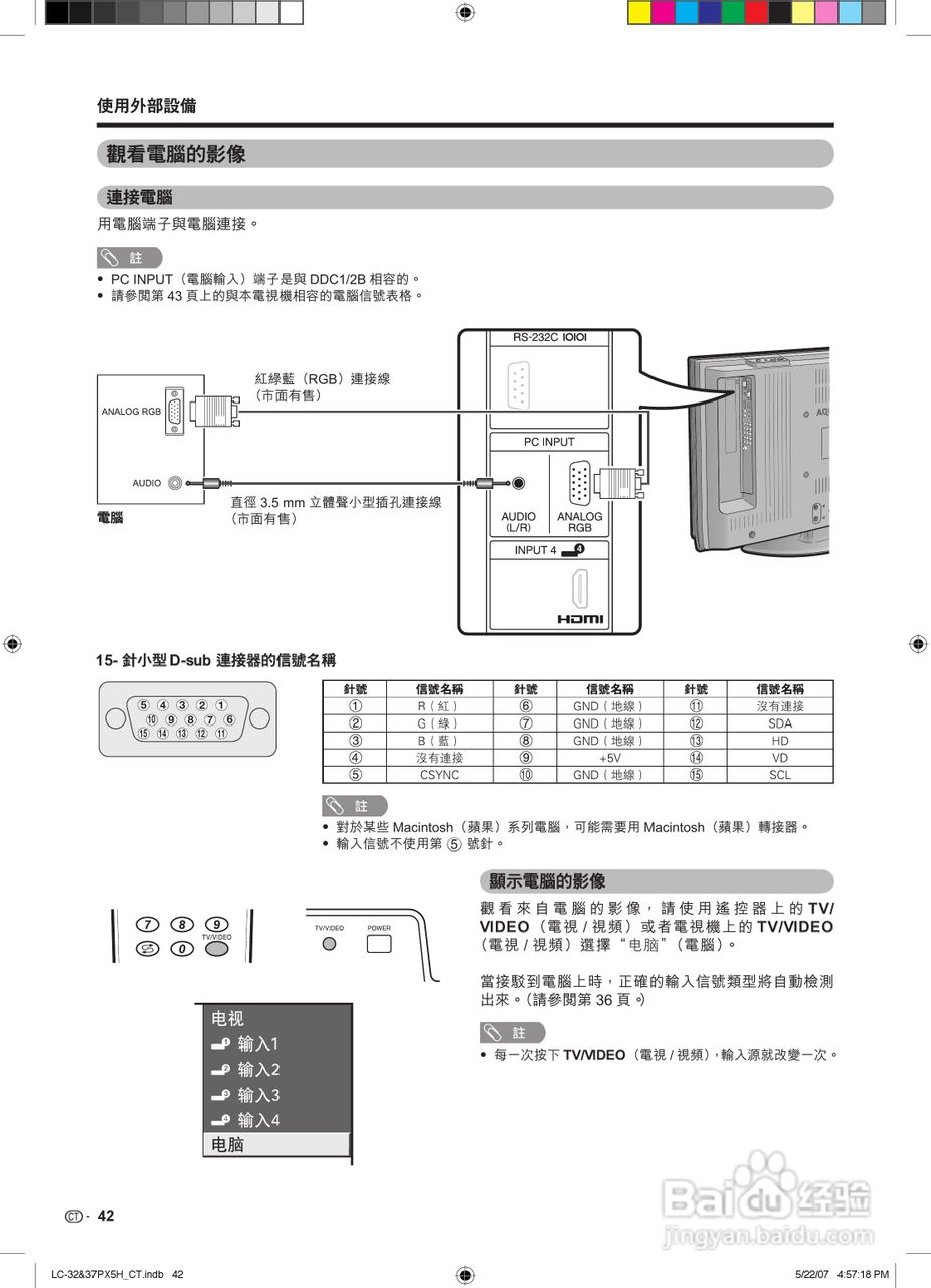 声宝LC-32PX5H型液晶电视机说明书:[5]