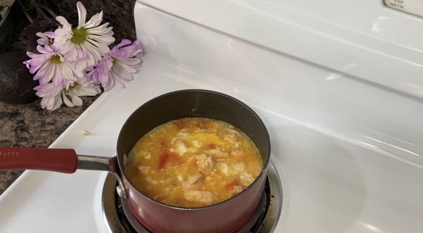 番茄菠菜三文鱼汤