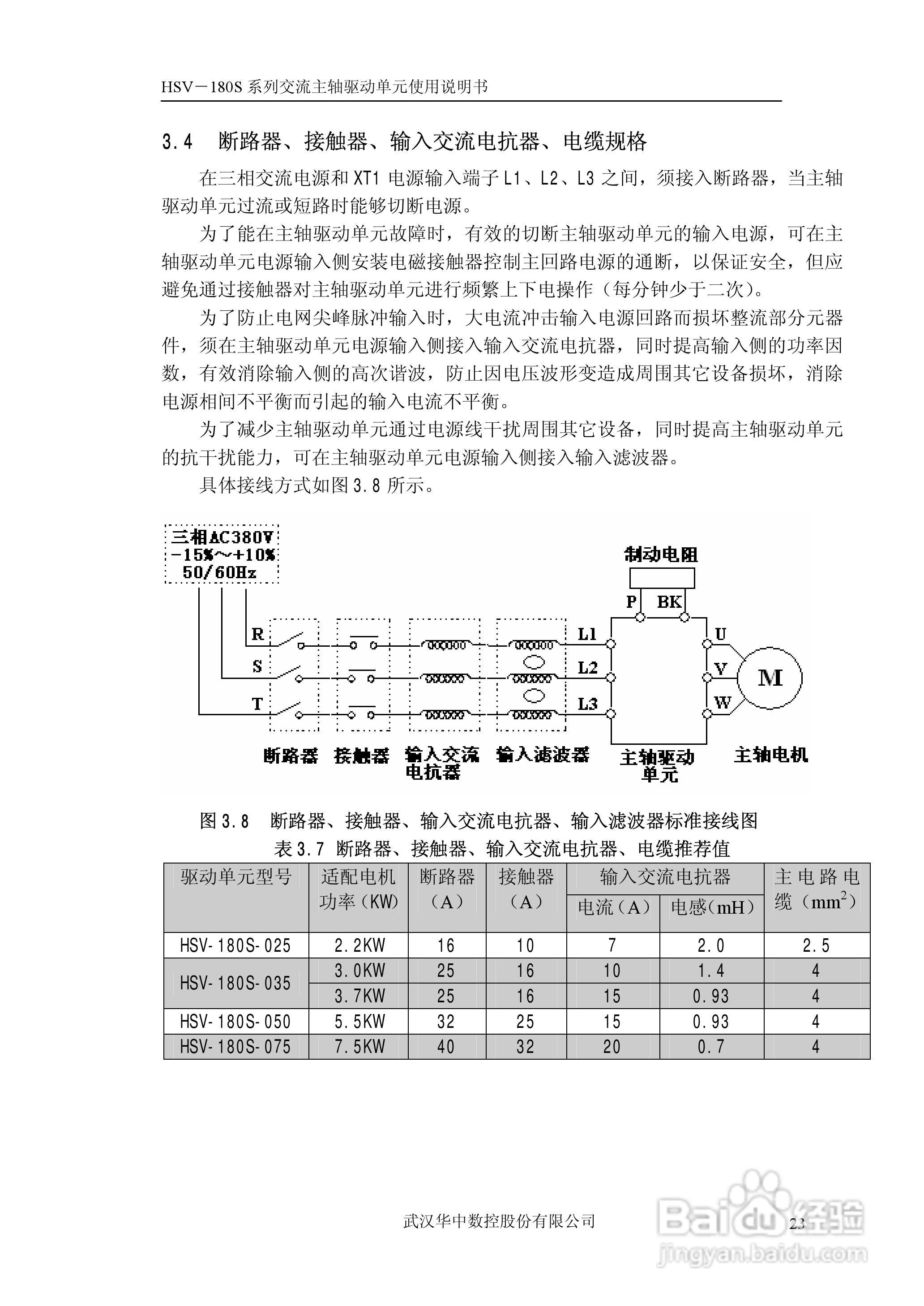 武汉华中数控HSV-180S系列交流主轴驱动单元使用说明书:[3]
