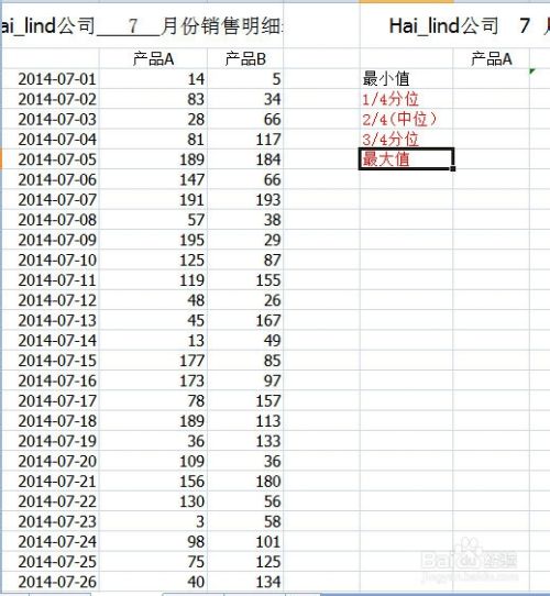 Excel中如何求数据的四分位点(25%,50%,75%分位)