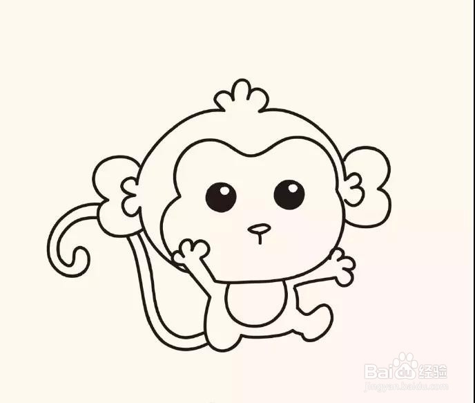 简笔画：萌猴子画法