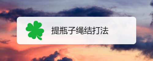 提瓶子绳结打法